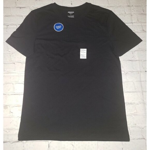 NWT Arizona Jean Co Mens Size Small Black Short-Sleeve Crewneck Basic T-Shirt - Picture 1 of 3